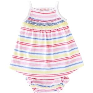 Rainbow Stripe Smocked Tank Dress